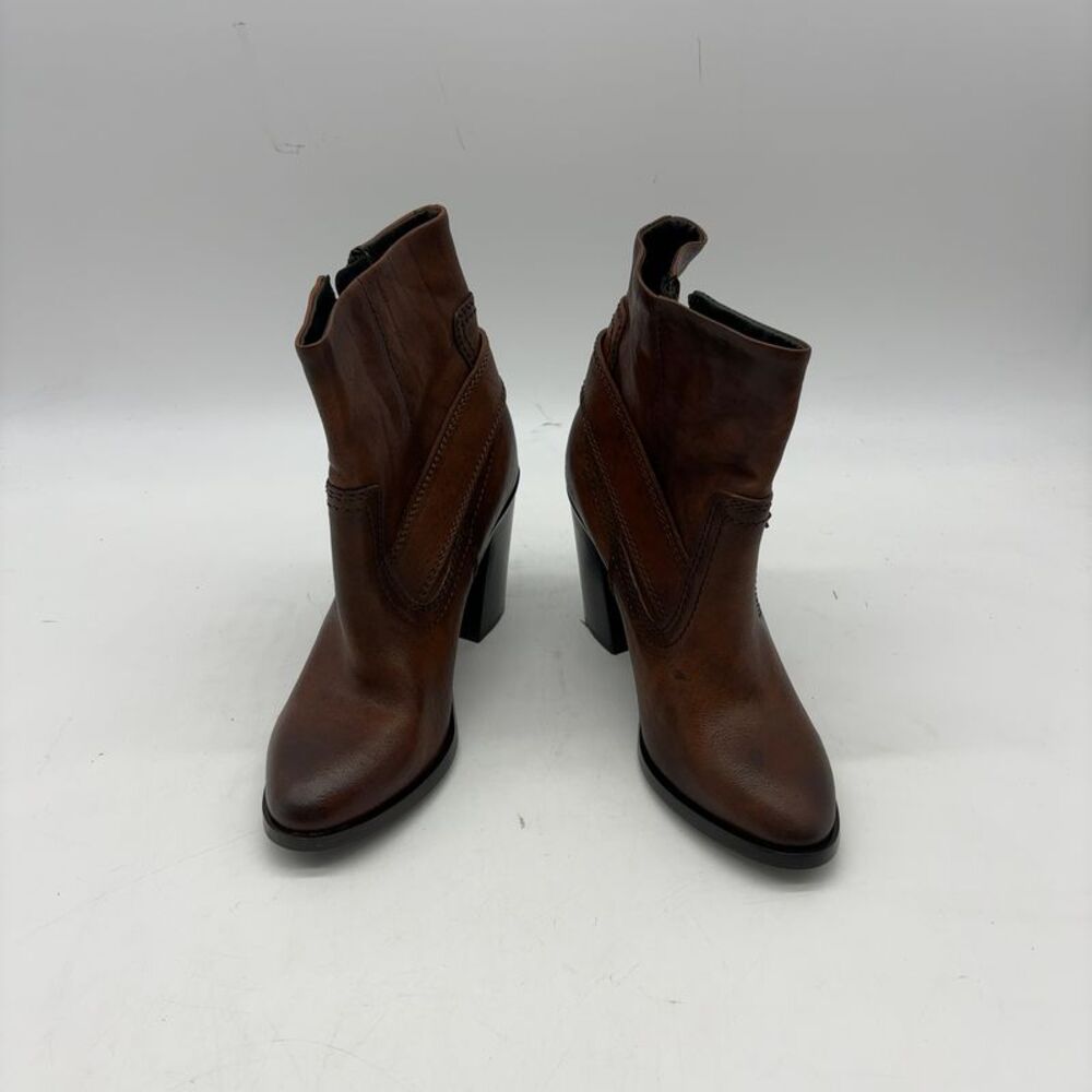Diesel Flamingo Harness Block-heel Ankle Boots in Aged Leather